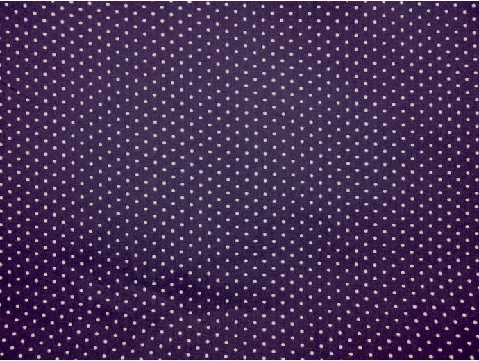 Printed Cotton Poplin Fabric - Navy with White Polka dots